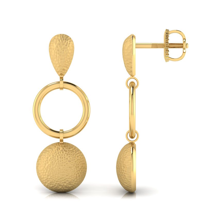 Connie Hammered Gold Drop Earrings