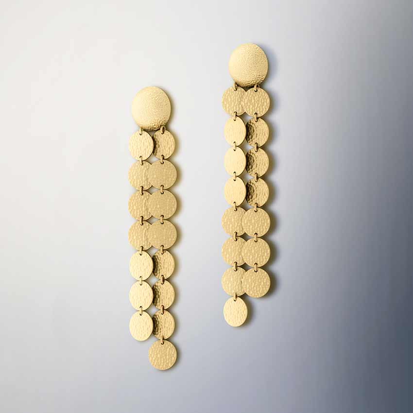 Clarinda Hammered Drop Earrings