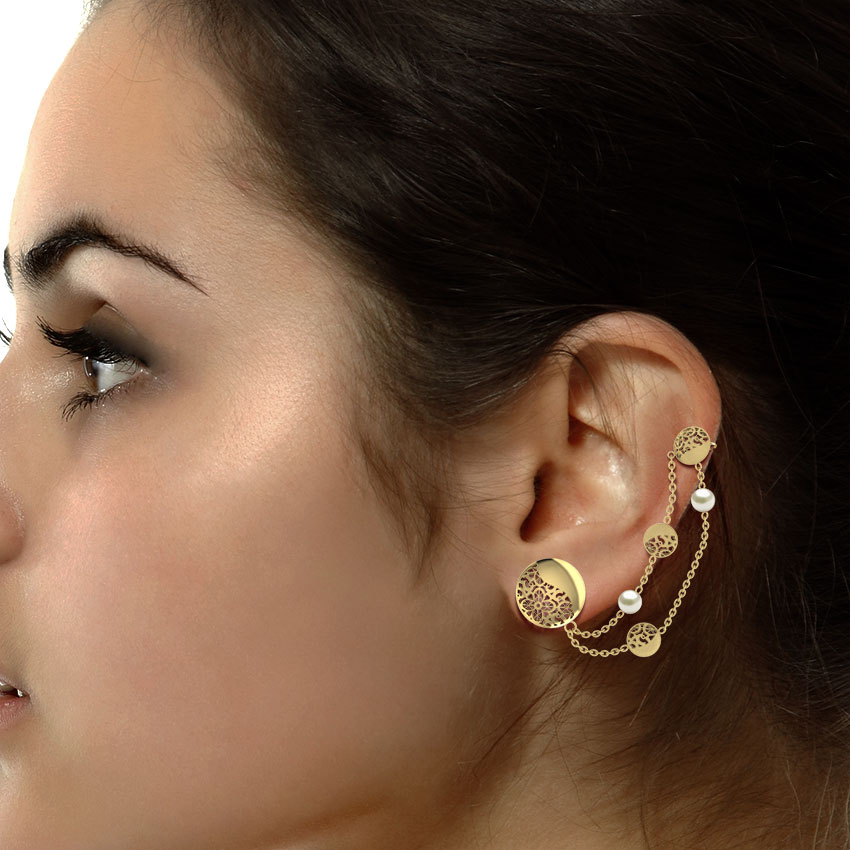 Buy Coleta Cutout Pearl Ear Cuffs Online CaratLane