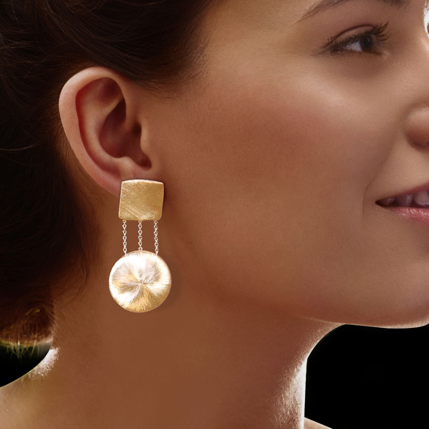 Akira Stamped Drop Earrings