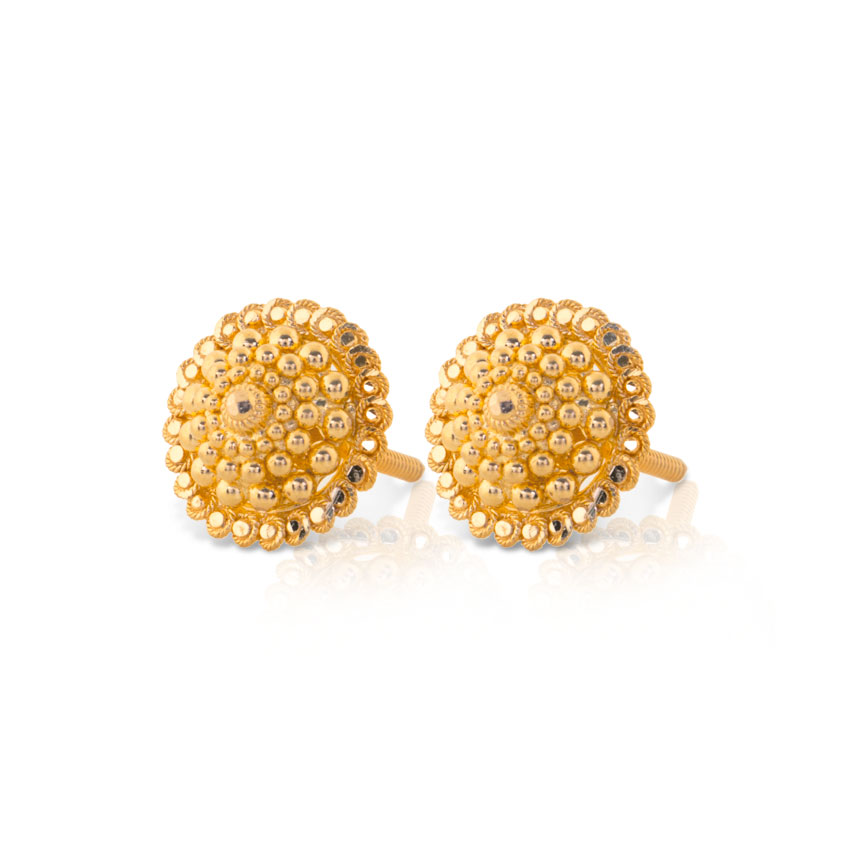 Jetal Granulated Gold Stud Earrings Jetal Granulated Gold Stud Earrings