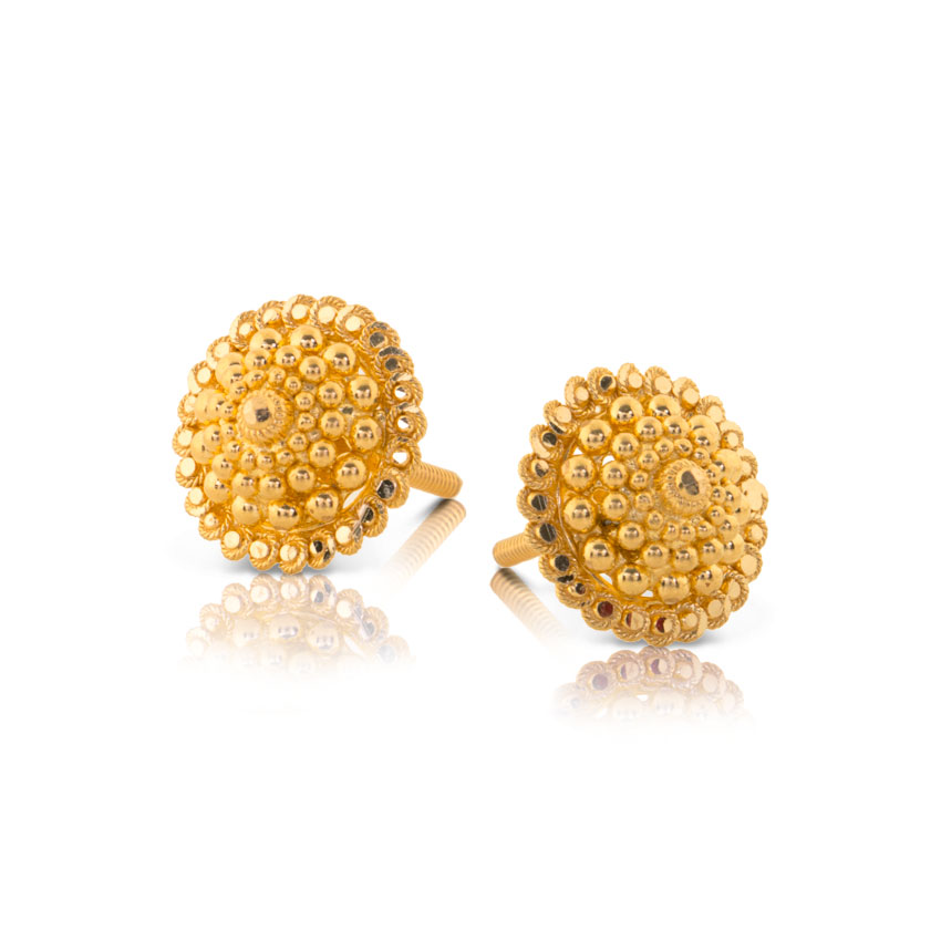 Jetal Granulated Gold Stud Earrings Jetal Granulated Gold Stud Earrings