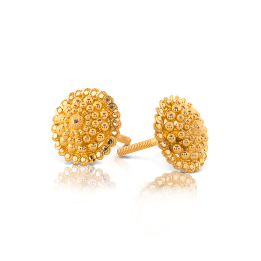 Jetal Granulated Gold Stud Earrings Jetal Granulated Gold Stud Earrings