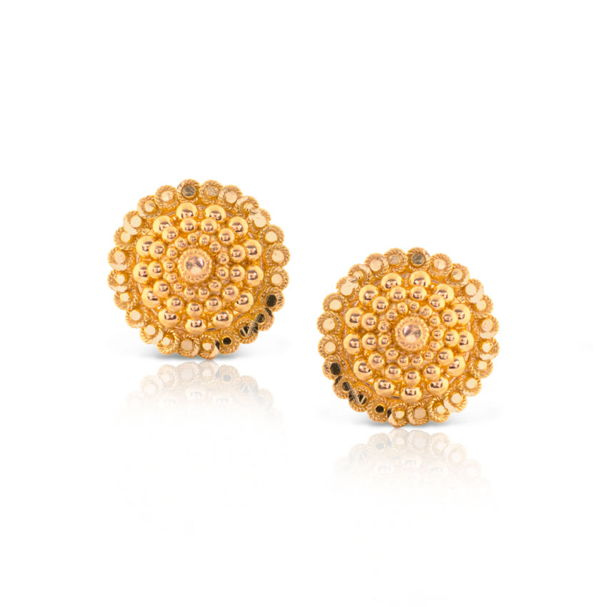 Jetal Granulated Gold Stud Earrings Jetal Granulated Gold Stud Earrings