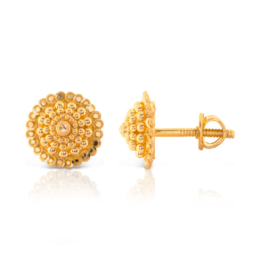 Jetal Granulated Gold Stud Earrings Jetal Granulated Gold Stud Earrings