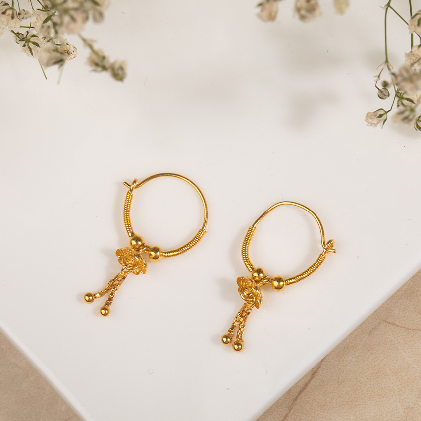 Chetsi Beaded Gold Hoop Earrings