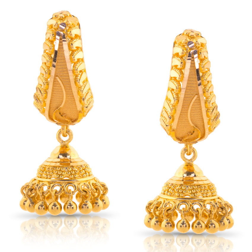 Jeel Beaded Gold Jhumkas Jeel Beaded Gold Jhumkas