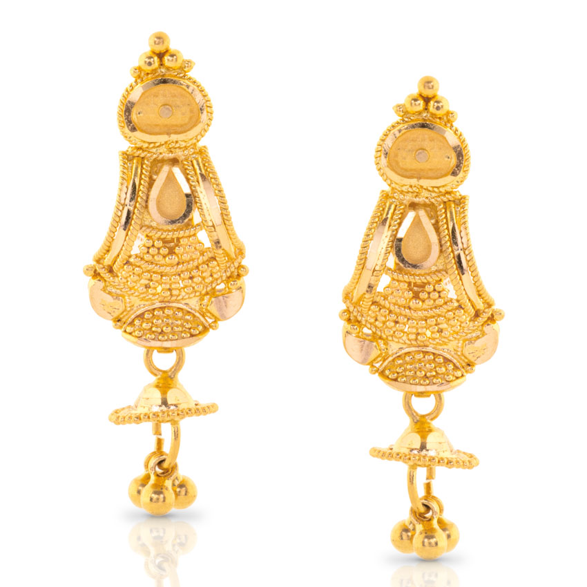 Duti Beaded Gold Drop Earrings