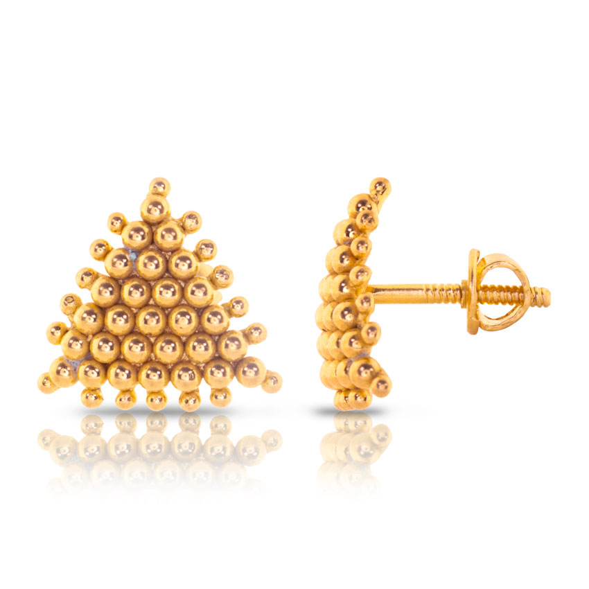 Feni Granulated Gold Stud Earrings