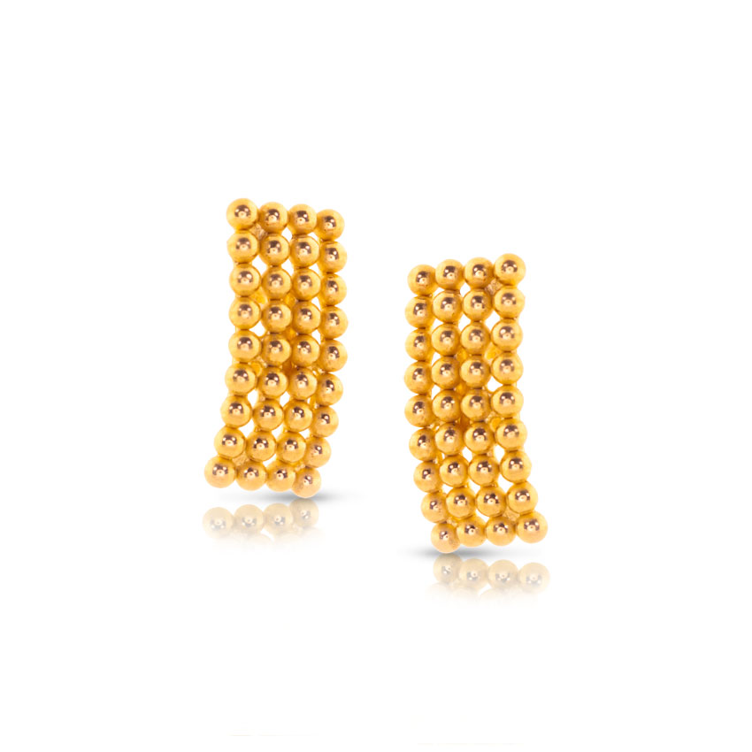 Alpa Granulated Gold Stud Earrings