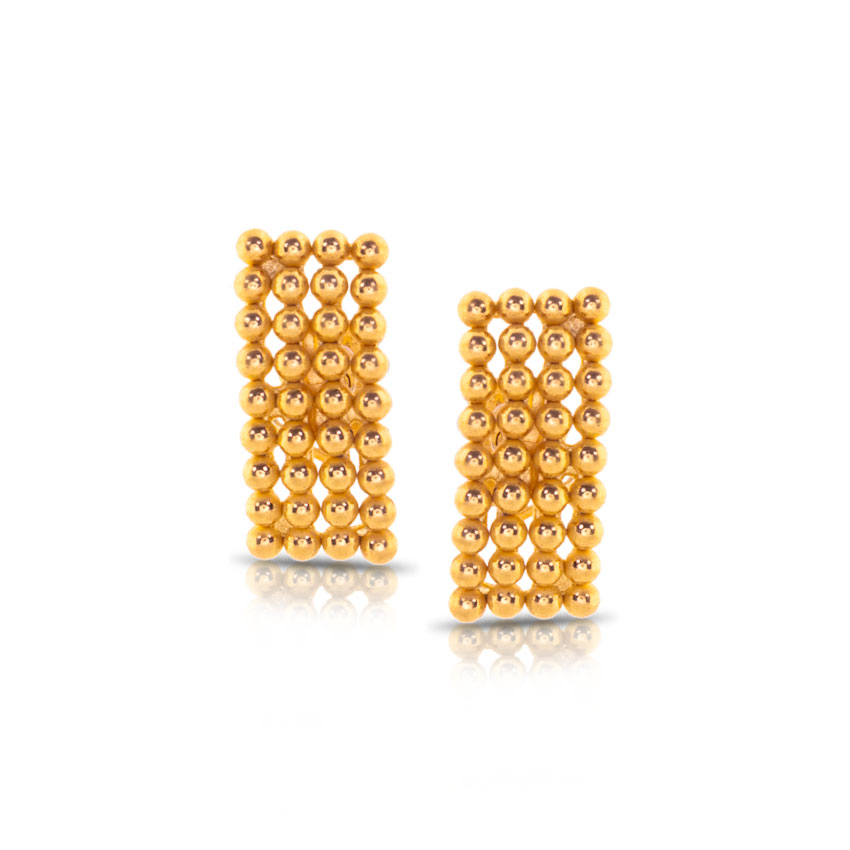Alpa Granulated Gold Stud Earrings
