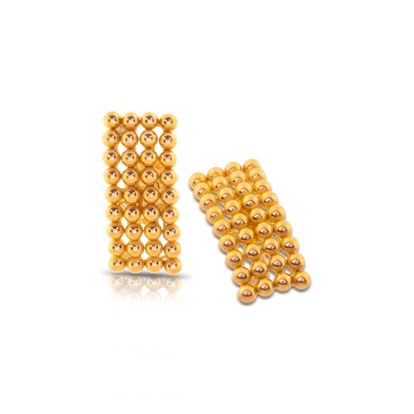 Alpa Granulated Gold Stud Earrings