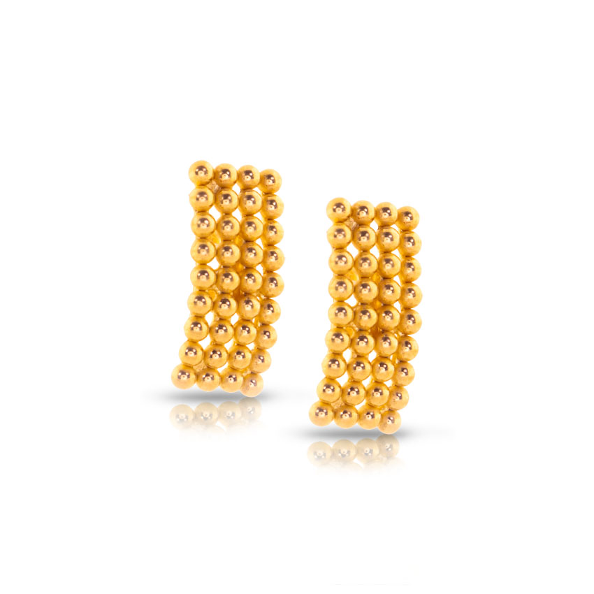 Alpa Granulated Gold Stud Earrings