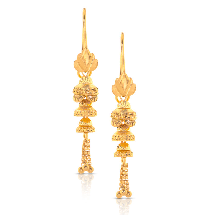 Alpita Beaded Gold Drop Earrings