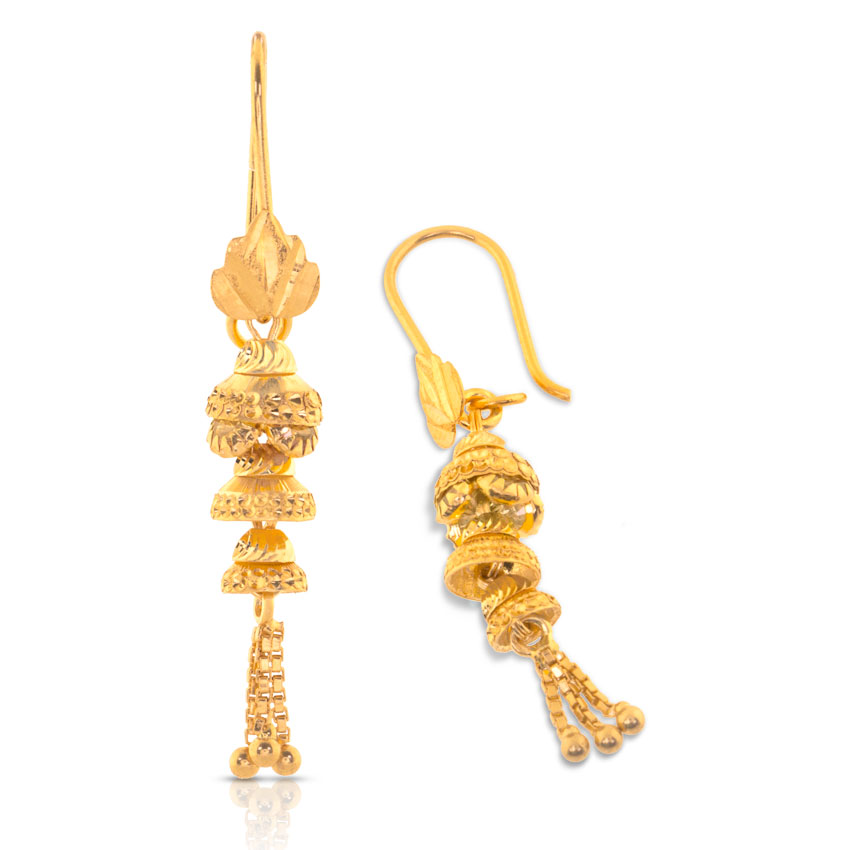 Alpita Beaded Gold Drop Earrings