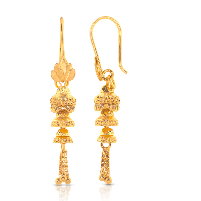 Alpita Beaded Gold Drop Earrings