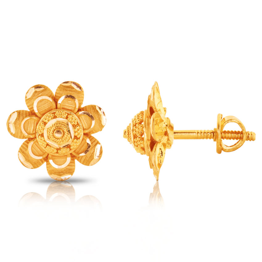 Charmi Floral Gold Stud Earrings