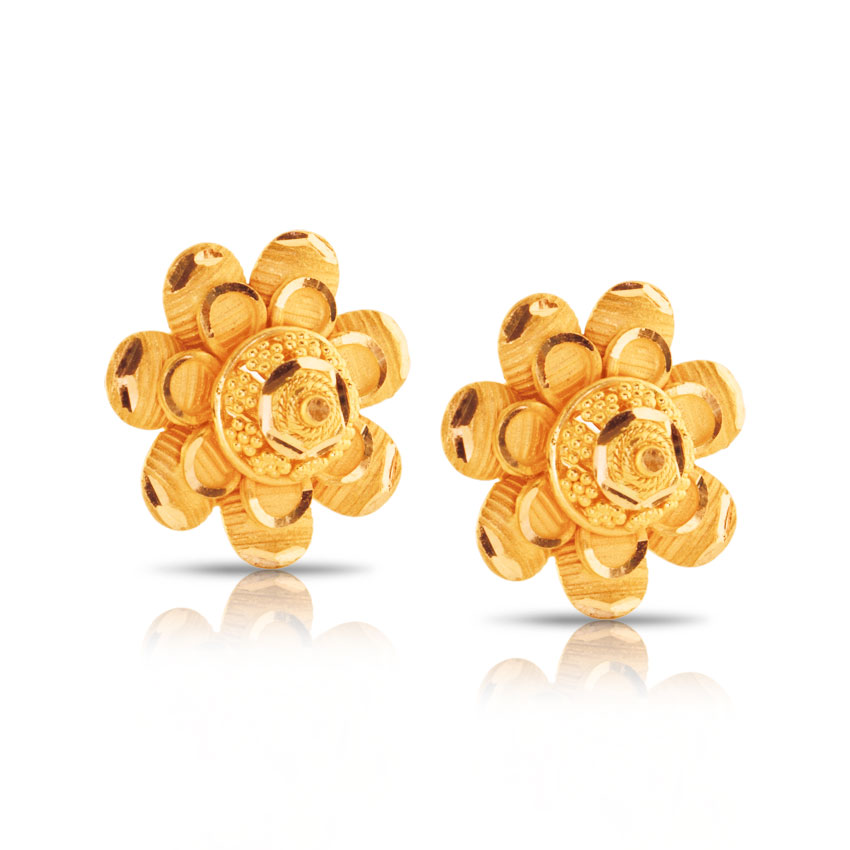 Charmi Floral Gold Stud Earrings