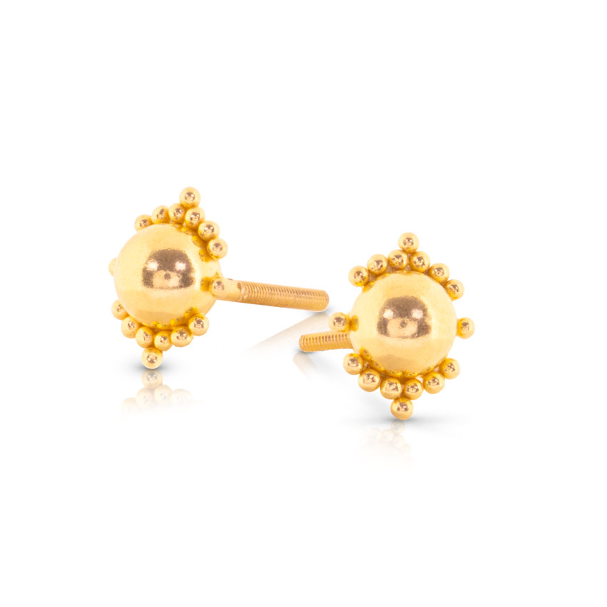 Heta Beaded Gold Stud Earrings