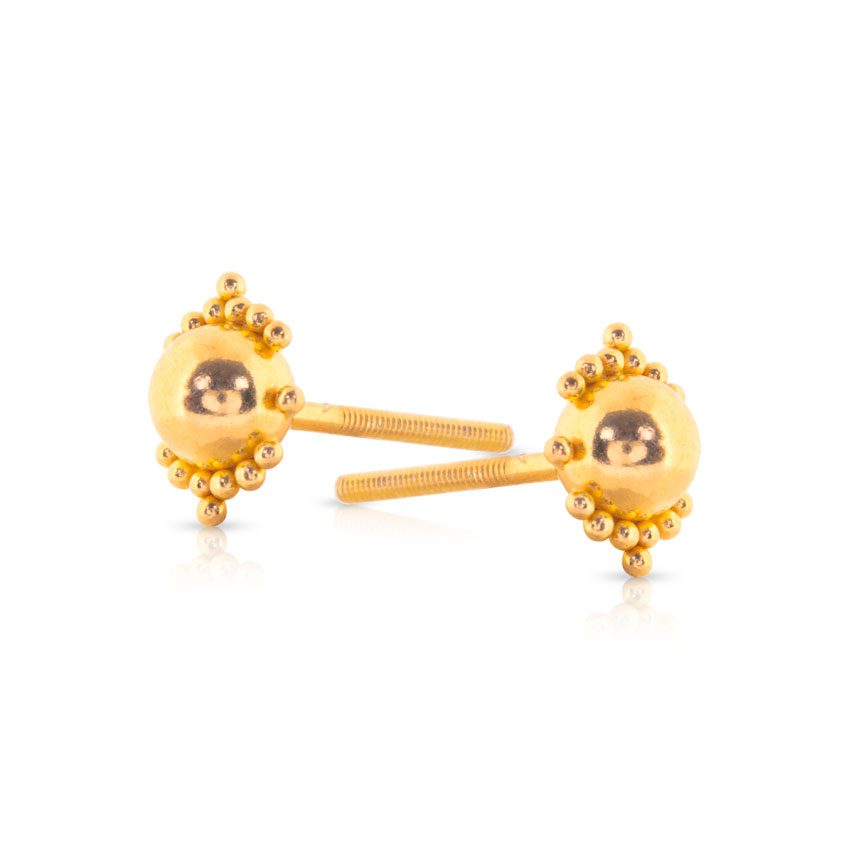 Heta Beaded Gold Stud Earrings