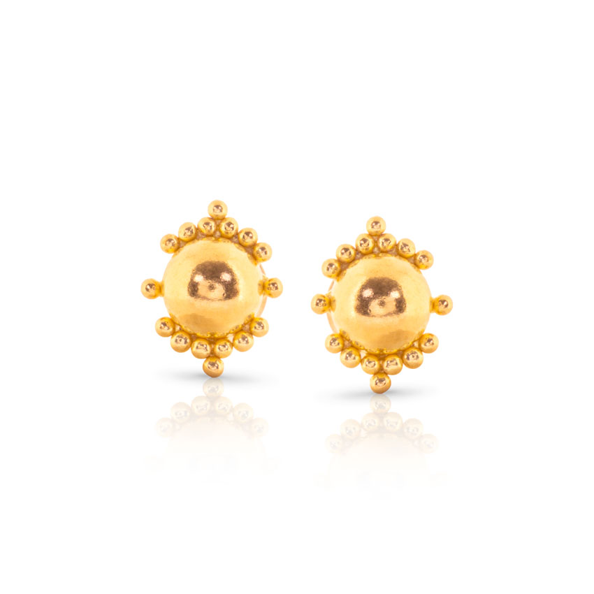 Heta Beaded Gold Stud Earrings