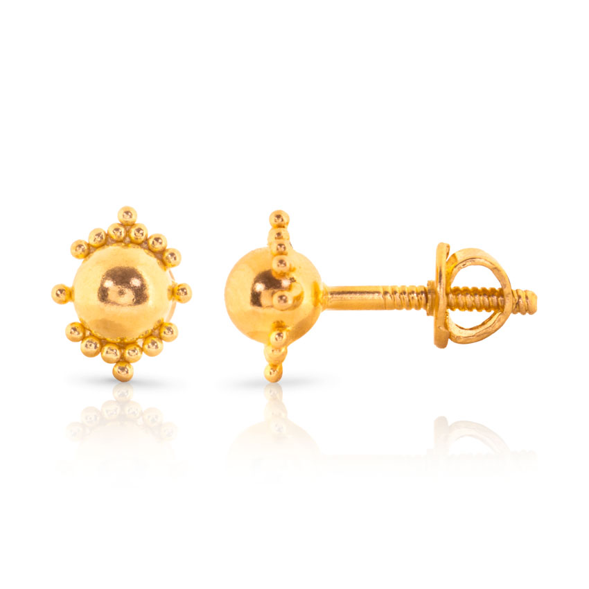 Heta Beaded Gold Stud Earrings