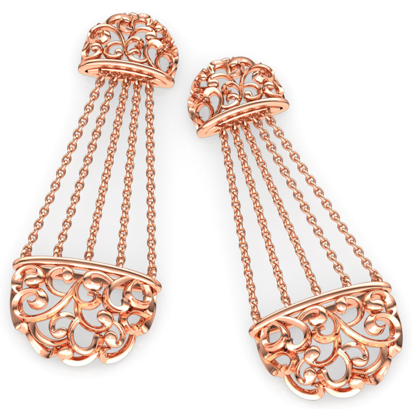 Chained Filigree Drop Earrings