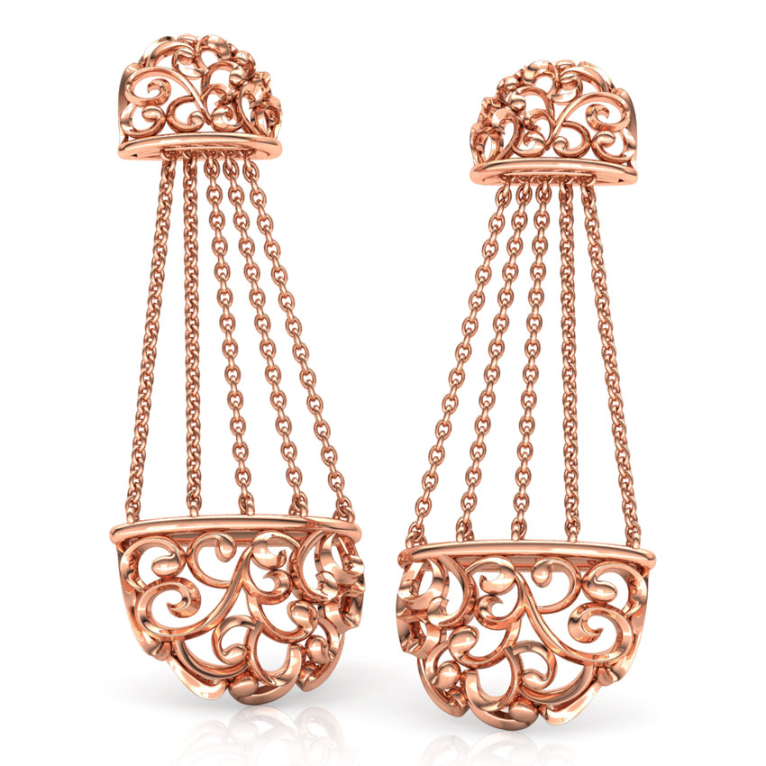 Chained Filigree Drop Earrings