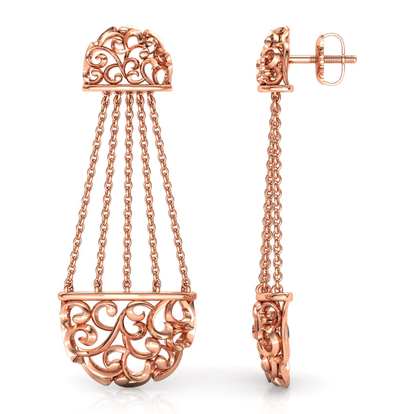Chained Filigree Drop Earrings