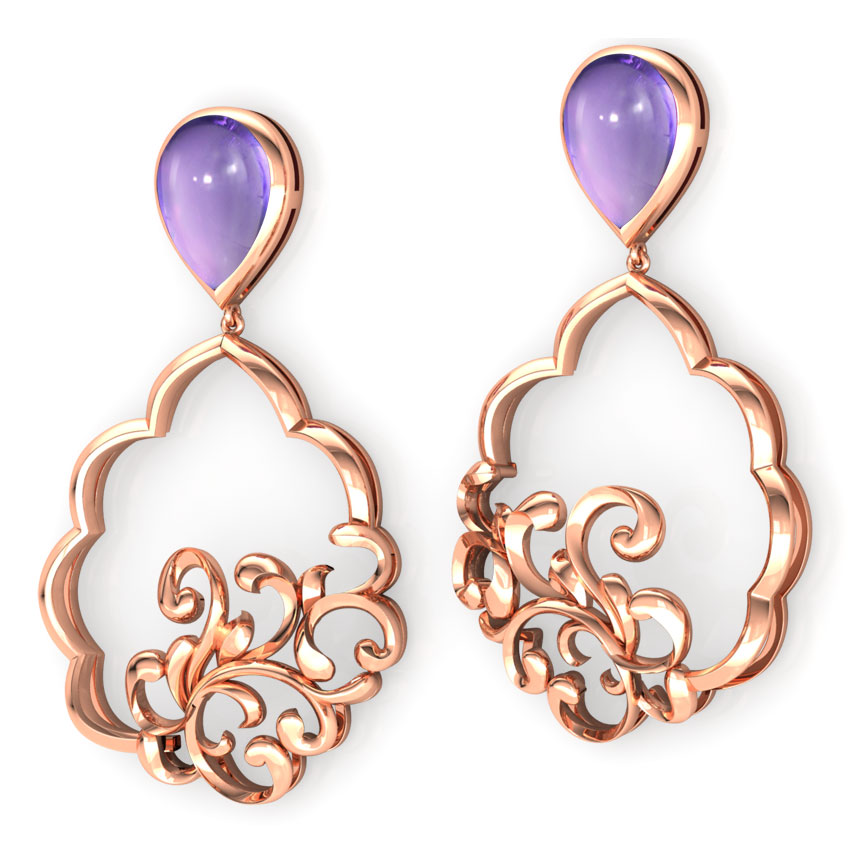 Framed Filigree Drop Earrings