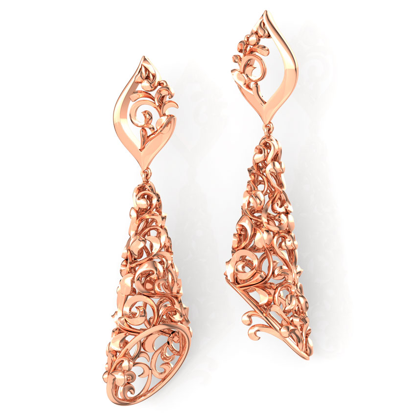 Conoid Filigree Drop Earrings