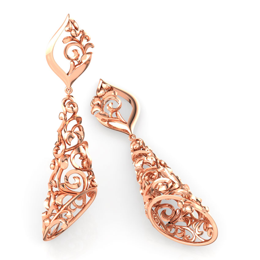 Conoid Filigree Drop Earrings
