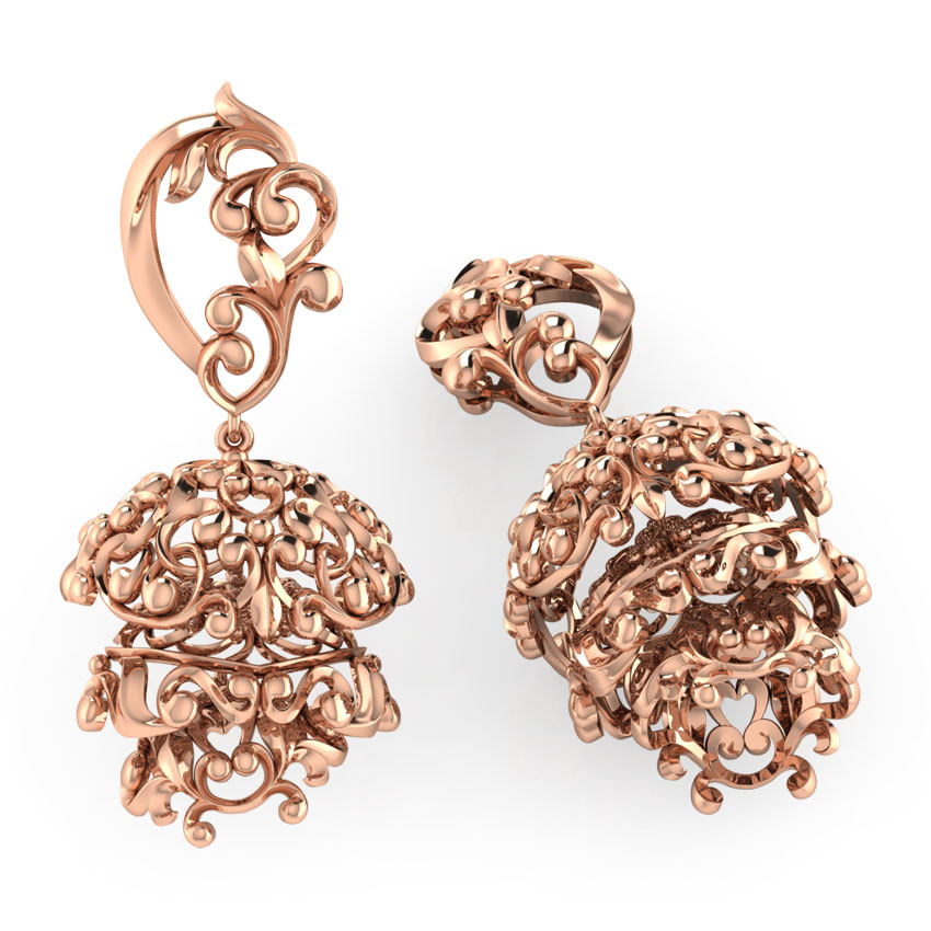Three Tier Filigree Jhumkas