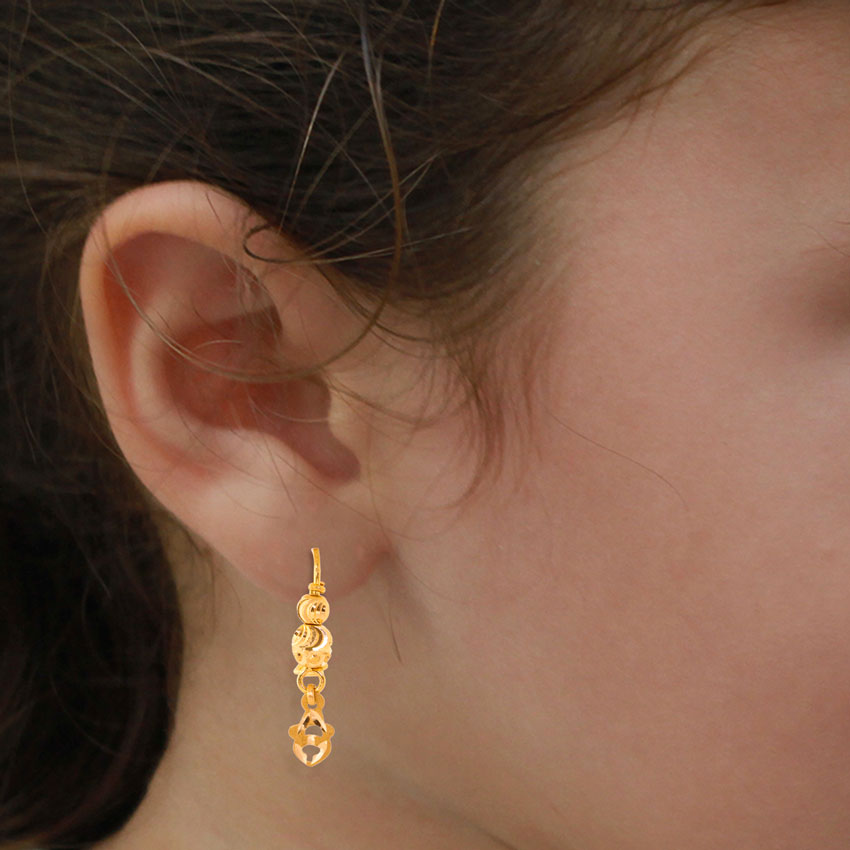 Gold Earrings 22 Karat Yellow Gold Honey Dew Kids' Earrings