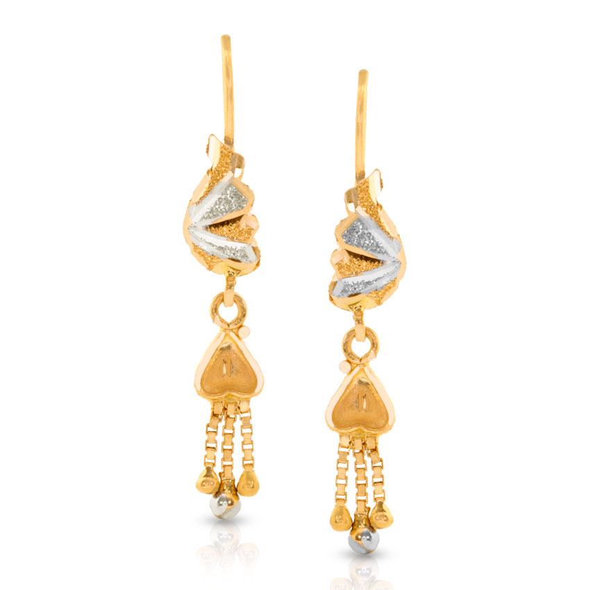 Dual Tone Drop Earrings