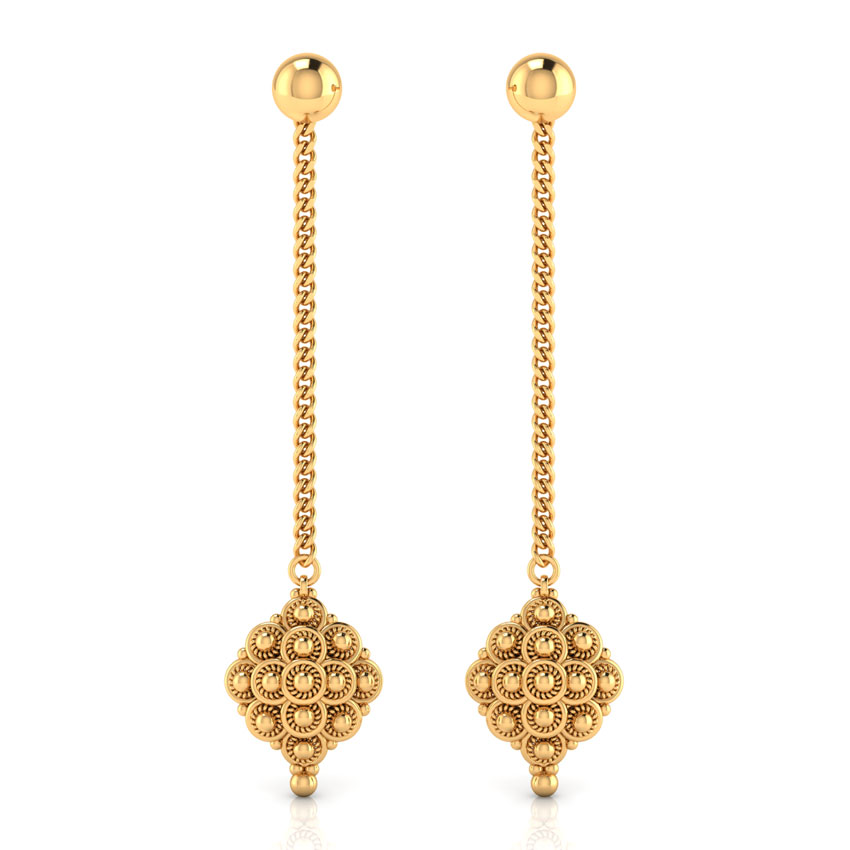 Swirls Gold Drop Earrings