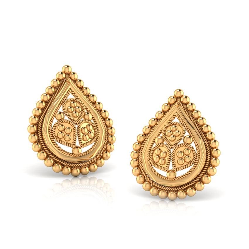 Dewdrop Gold Stud Earrings Dewdrop Gold Stud Earrings