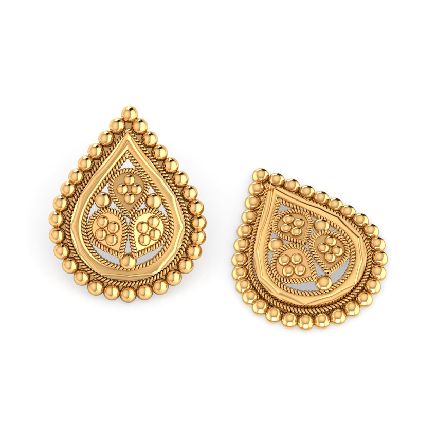 Dewdrop Gold Stud Earrings Dewdrop Gold Stud Earrings