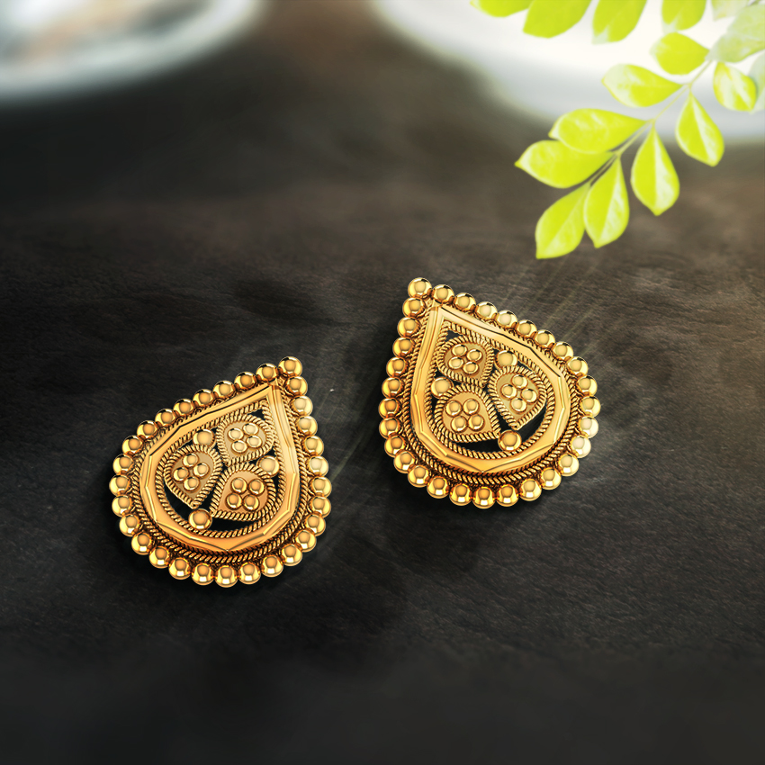 Dewdrop Gold Stud Earrings Dewdrop Gold Stud Earrings