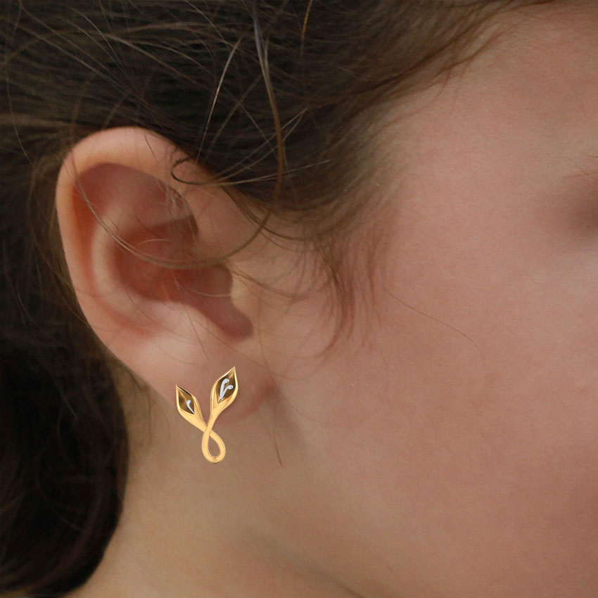 Gold Earrings 22 Karat Yellow Gold Pod Gold Stud Earrings