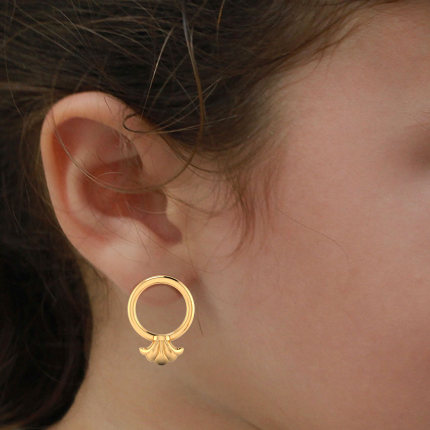 Husk Gold Stud Earrings