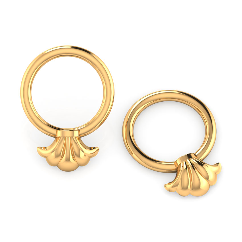 Husk Gold Stud Earrings