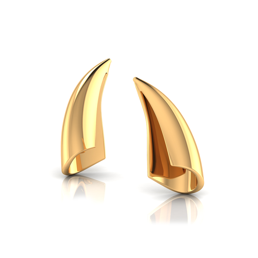 Gold Earrings 22 Karat Yellow Gold Cone Gold Stud Earrings