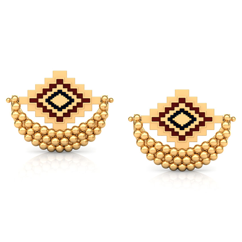 Crescent Gold Stud Earrings Crescent Gold Stud Earrings