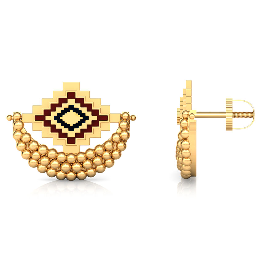 Crescent Gold Stud Earrings Crescent Gold Stud Earrings