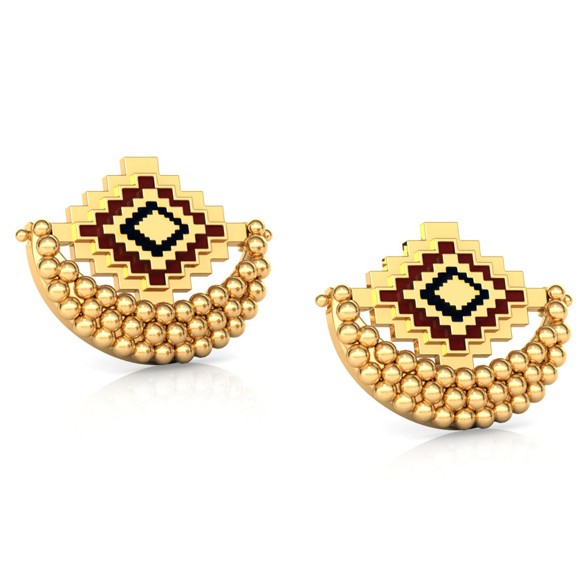 Crescent Gold Stud Earrings Crescent Gold Stud Earrings