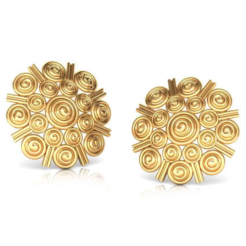 Bunched Gold Stud Earrings Bunched Gold Stud Earrings