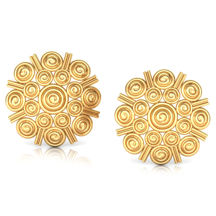 Bunched Gold Stud Earrings Bunched Gold Stud Earrings
