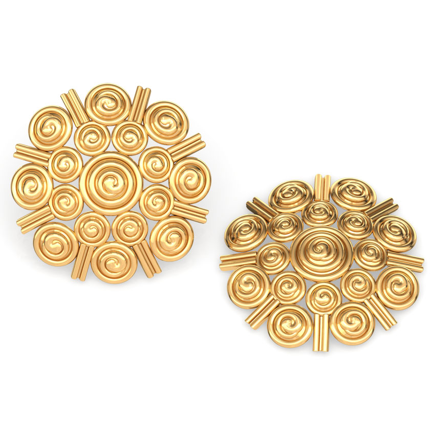Bunched Gold Stud Earrings Bunched Gold Stud Earrings
