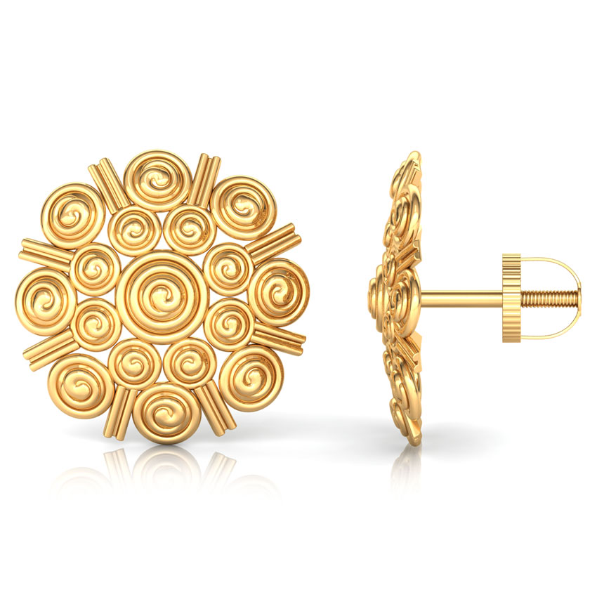 Bunched Gold Stud Earrings Bunched Gold Stud Earrings